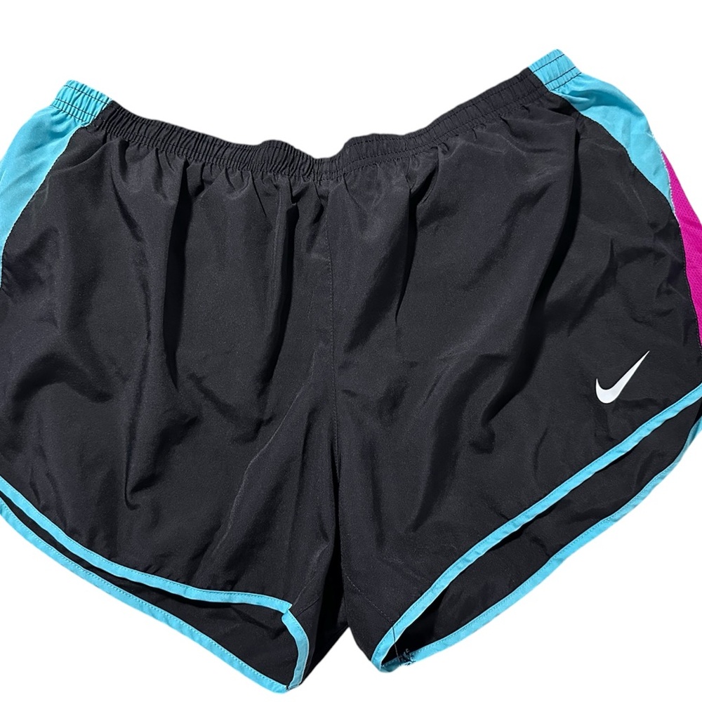 Nike Women's Black Aqua and Pink Dry Fit Shorts
